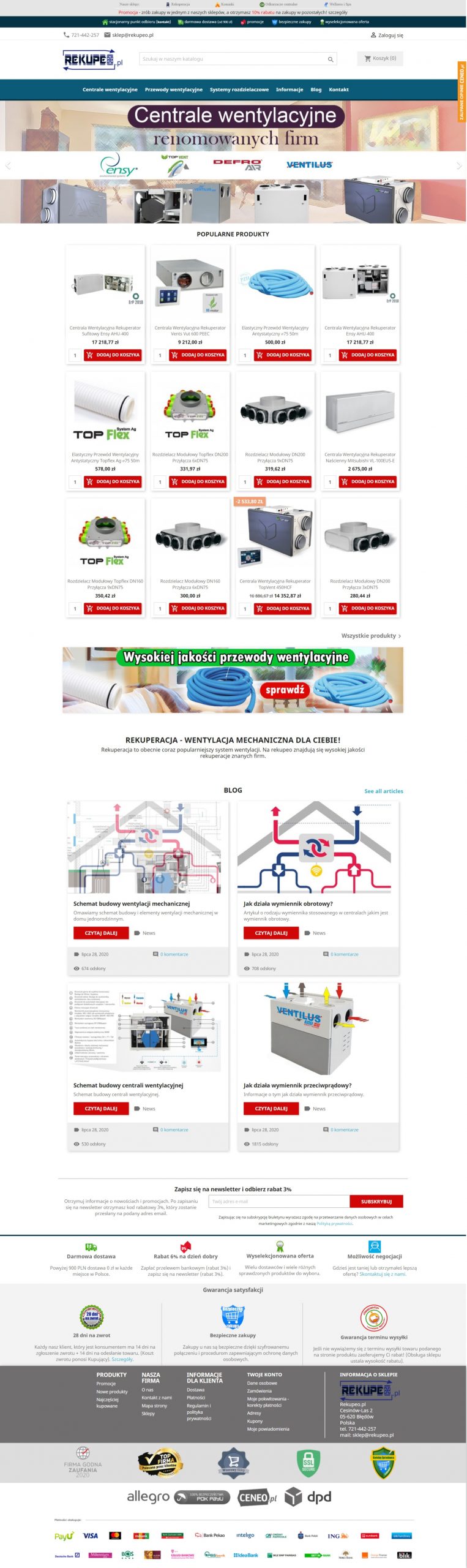 sklep internetowy rekuperacja